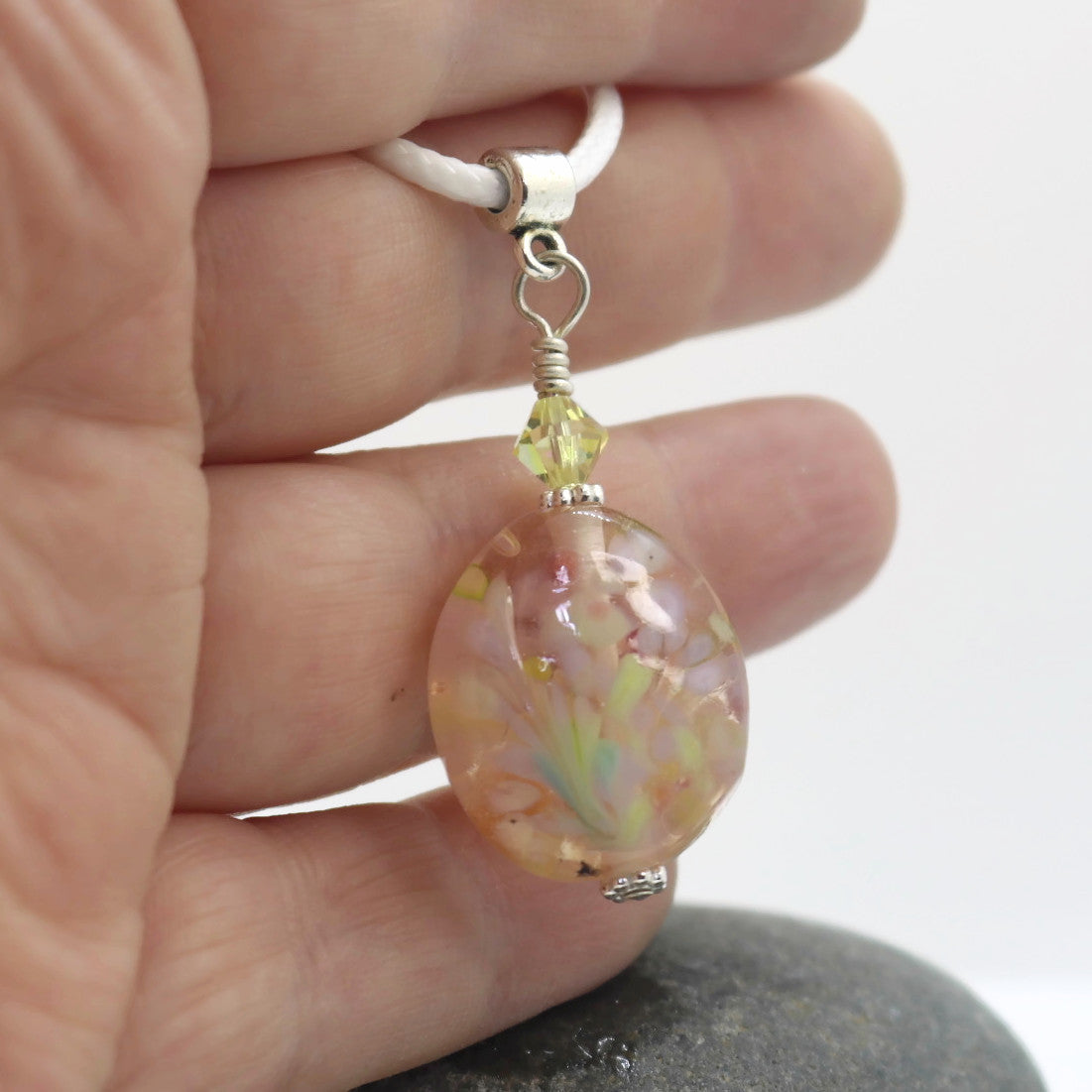 Meadow Bloom Glass Pendant – Handmade Lampwork Necklace