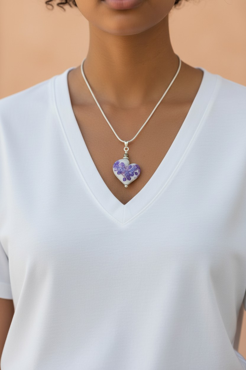 Violet and grey Heart