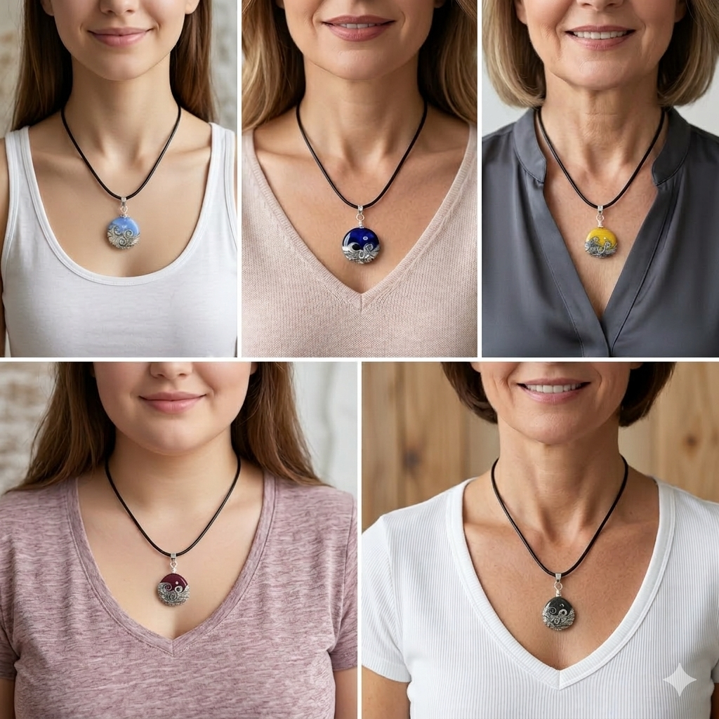 Hope small - Black Glass Pendant with Cubic Zirconia - Handmade Lampwork Jewelry for Strength