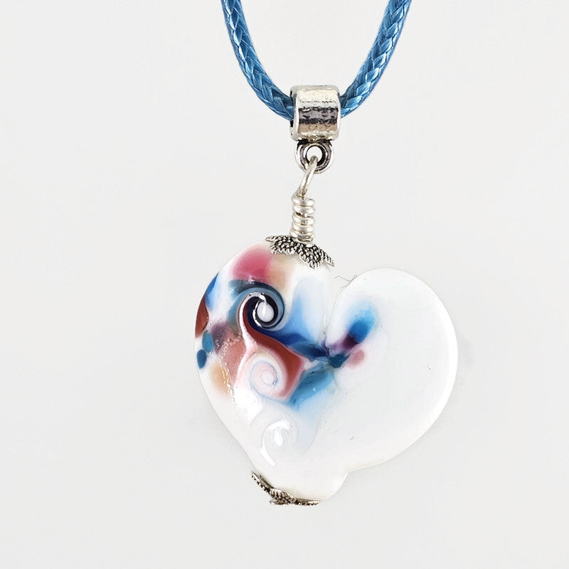 Blue Pink and white Heart