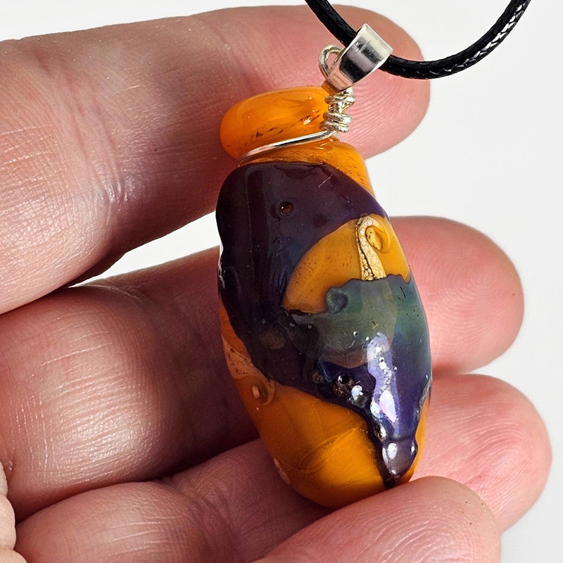 Essential oil vessel - Large yellow with shard wrap