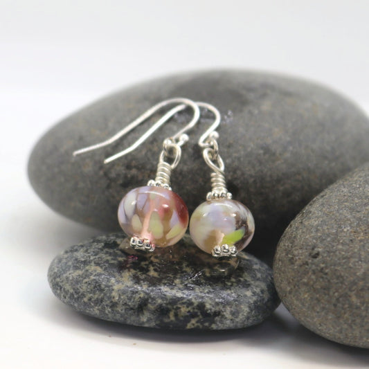 Meadow Bloom Glass Bead Earrings – Handmade Lampwork Jewelry