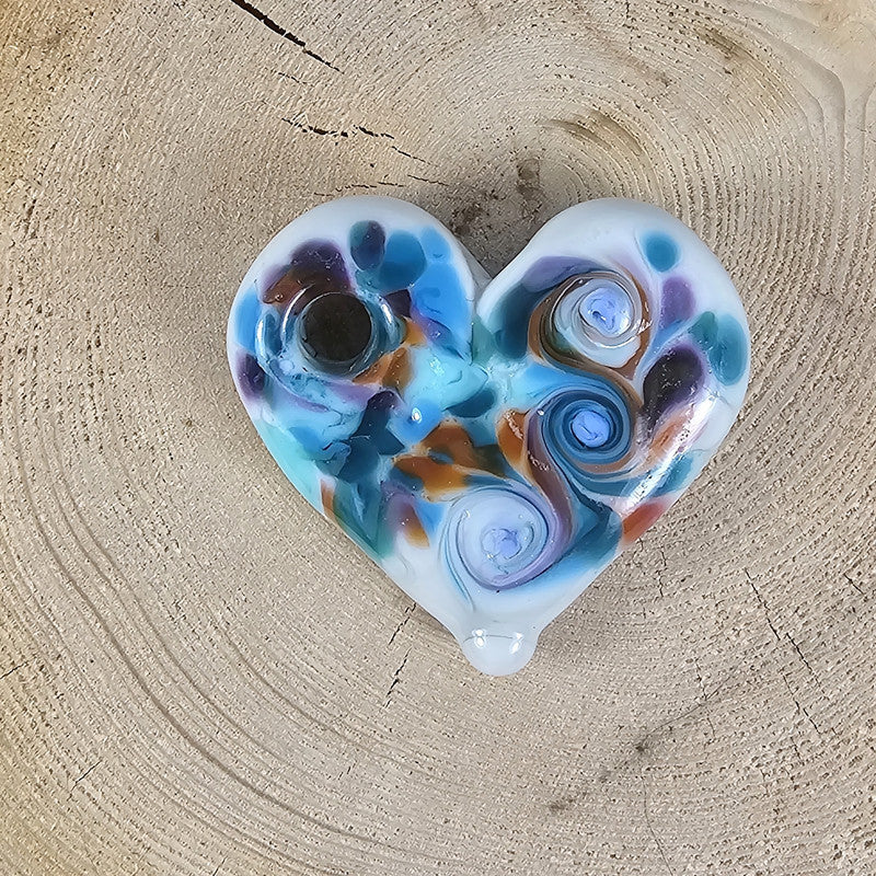 Grey colourful swirled heart
