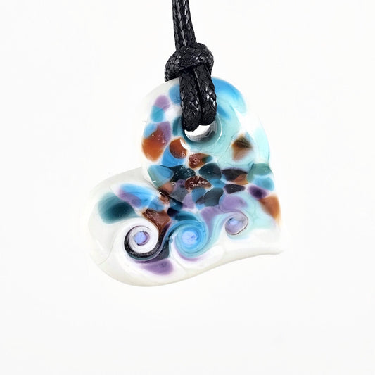 Grey colourful swirled heart