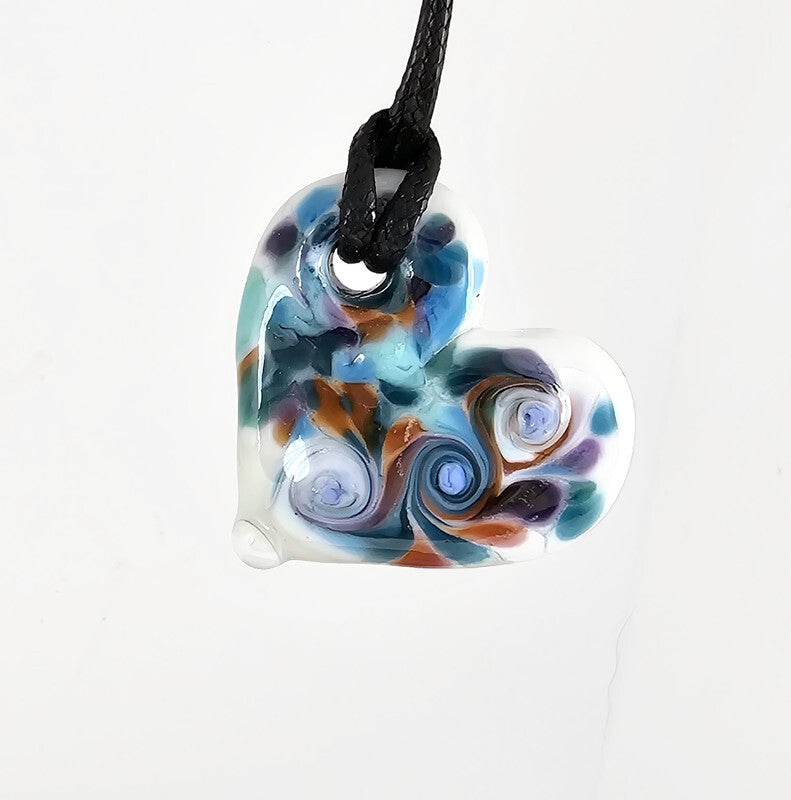 Grey colourful swirled heart