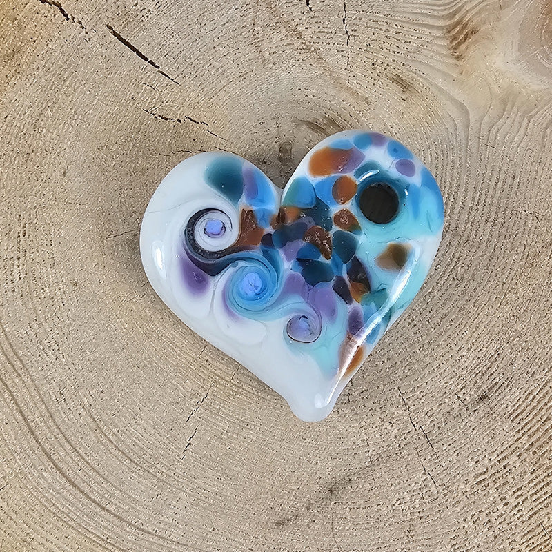 Grey colourful swirled heart